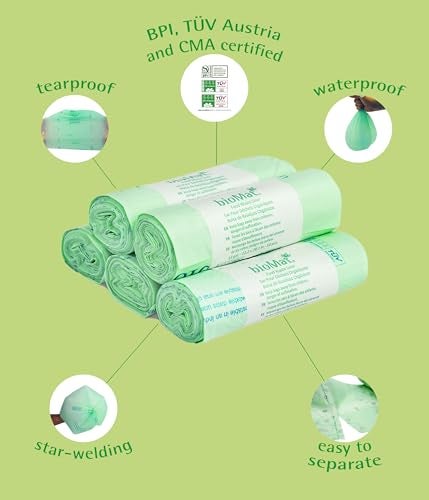 bioMat 35 Gallon Compostable Trash Bags 30 Count Biodegradable Kitchen Food Scrap Waste Bags BPI ASTM D6400 and CMA Certified Tall Kitchen Compost bags for Food Waste - Image 5