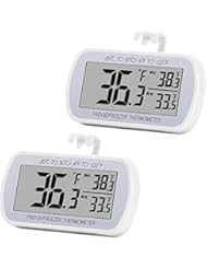 RIY RIY Digital Refrigerator Thermometer 2 Pack Fridge Freeze Room Thermometer Waterproof Large LCD Display Max/Min Record  - Image 1