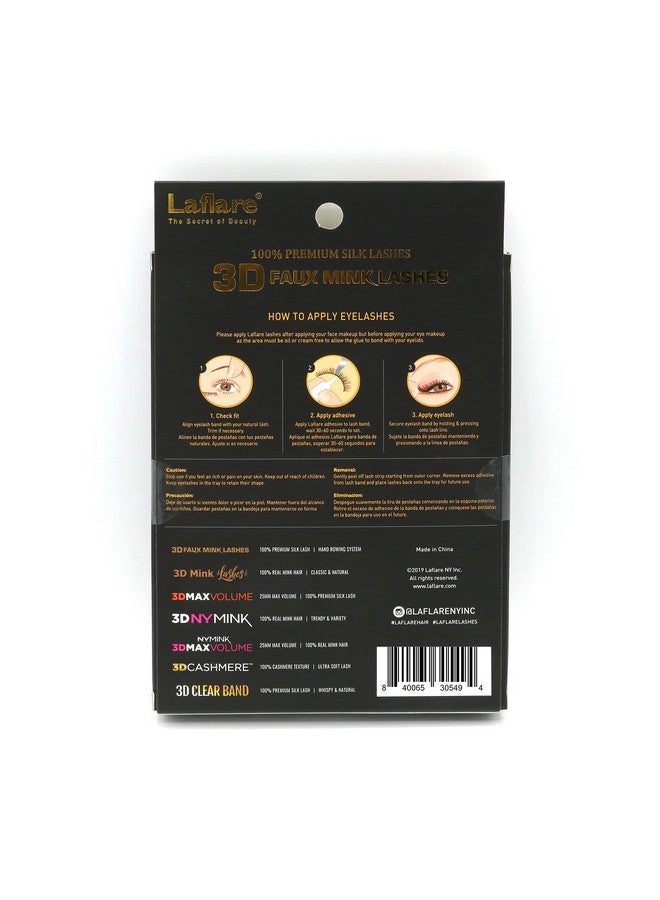 لافلير رموش صناعية ثلاثية الأبعاد من Premium Silk Lashes، عبوة متعددة، خفيفة، طبيعية المظهر، رموش احترافية سهلة الاستخدام بأسلوب محبوك، عبوة اقتصادية مكونة من 5 أزواج (43 × 5 قطع) - Image 3