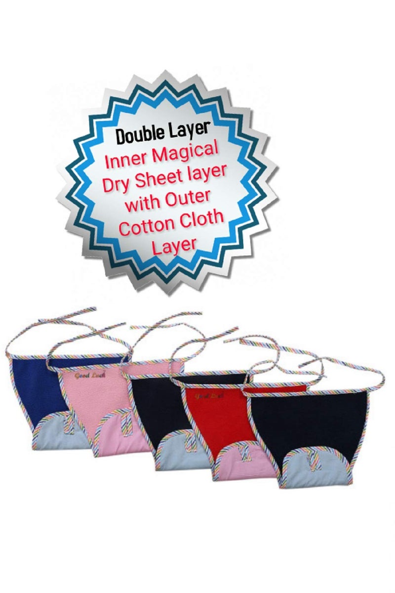 GOOD LUCK Cotton Nappy/Langoties for Babies/Cotton Diapers for Babies/Langot for Baby # 0-6 Months # Cotton Nappy for New Born Baby # by GoodLuck A to Z Born Baby Items (Magical Dry Sheet-5 Pcs) - Image 3