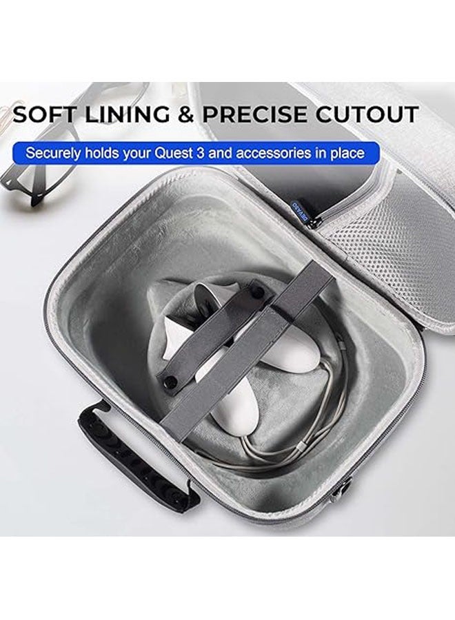 Meta Quest 3 Large Carrying Case, Travel Hard Shell Compatible with Battery Headband, Controllers, and Other Accessories, Superior Protection for Hard Shell and Oculus - Image 5