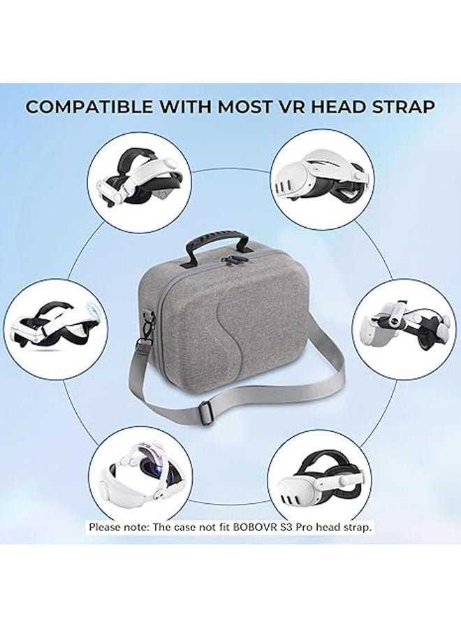 Meta Quest 3 Large Carrying Case, Travel Hard Shell Compatible with Battery Headband, Controllers, and Other Accessories, Superior Protection for Hard Shell and Oculus - Image 3