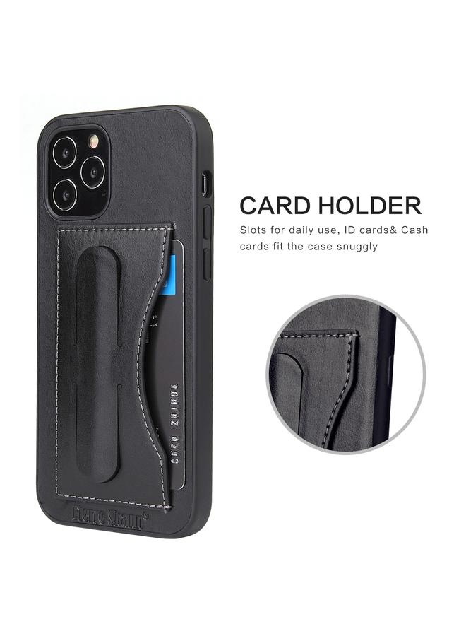 Zaboon Case For iPhone 12 Pro Max Fierre Shann Full Coverage Protective Leather Case with Holder & Card Slot - Image 3