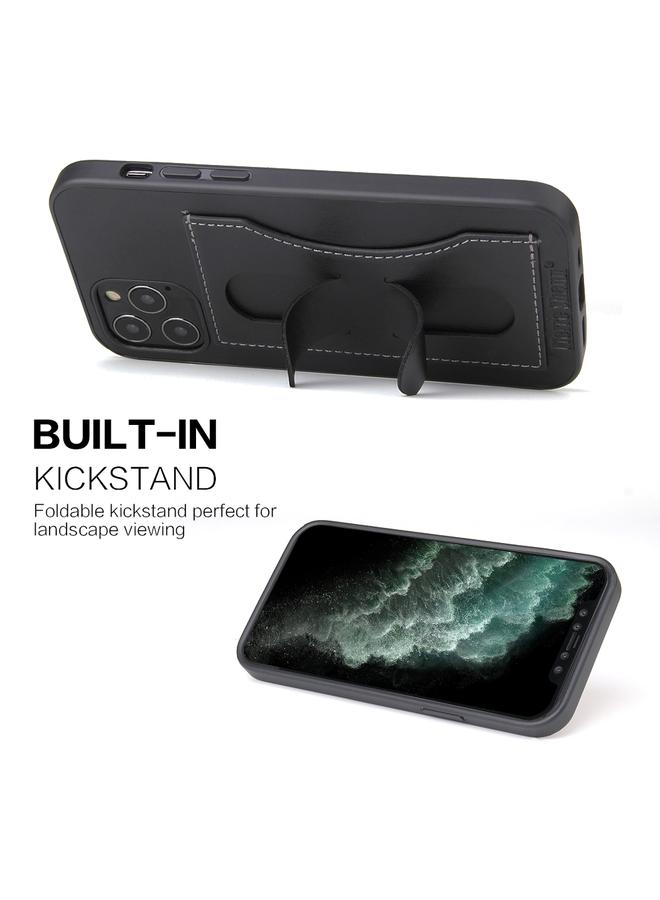 Zaboon Case For iPhone 12 Pro Max Fierre Shann Full Coverage Protective Leather Case with Holder & Card Slot - Image 4