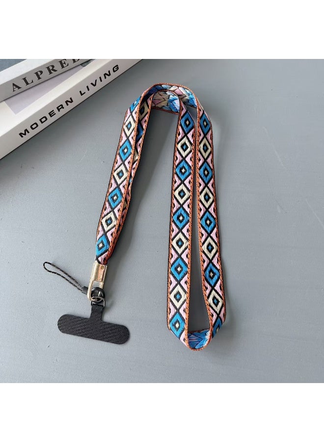 NIBEMINENT Phone Charm/ Chain Strap for Women Girls, Retro National Style Anti-loss Colorful Rope Cell Phone Case Lanyard Wrist Strap