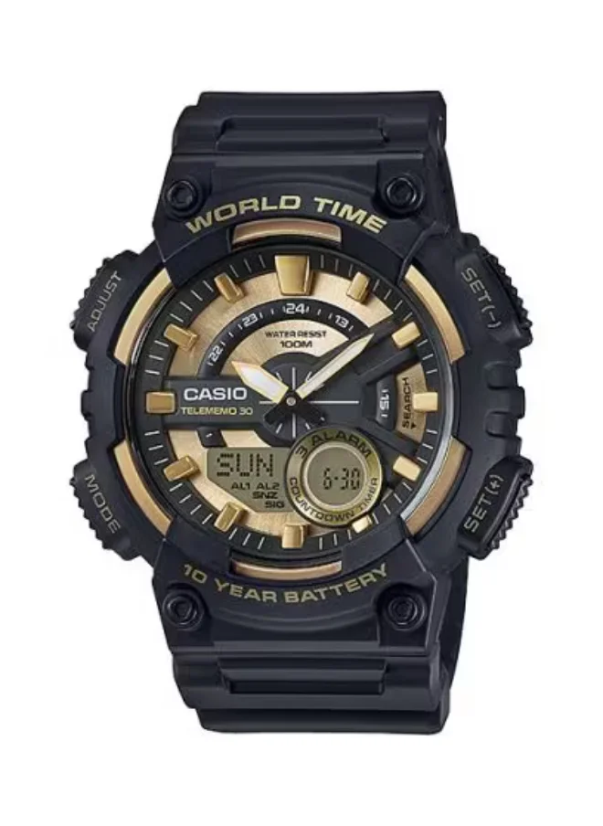 CASIO Men's Analog-Digital Display Watch With Black Resin Strap - AEQ-110BW-9A