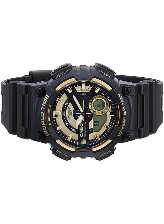 CASIO Men Black Dial Resin Band Watch aeq-110bw-9a