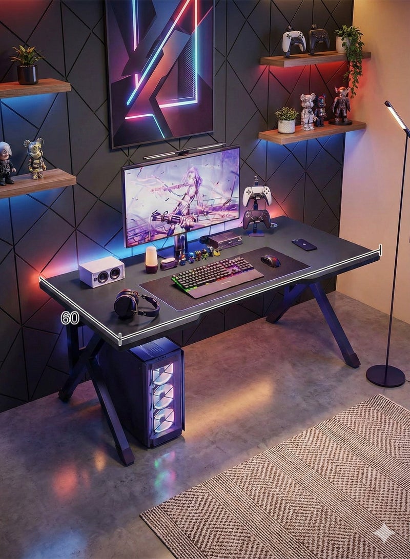 EXPERT Home Gaming Computer Desk, Study Writing Table, Modern Simple Laptop Table for Students, Teens and Adults, Easy to Assemble (Black)EI-105 - Image 3