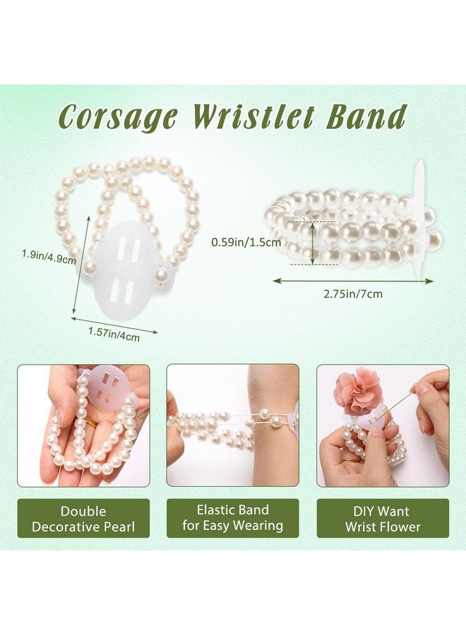 AHIER Corsage Wristlet Band, 213PCS DIY Wrist Corsage Kit with 6P Corsage Bracelet, Wire Cutter and Floral Wire, Green Floral Tape, Pin, Ribbon for Wedding Party Boutonniere Wrist Corsage Supplies - Image 3