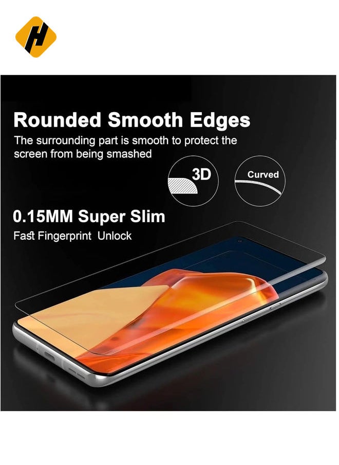 Tempered Glass for OnePlus 12R 5G UV Screen Protector Full Glue Edge-to-edge 3D Curved Tempered Glass Fingerprint Compatible Anti Scratch 9H hardness for OnePlus 12R 5G