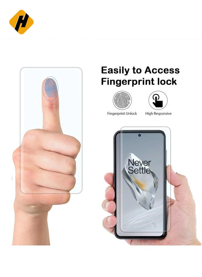 Tempered Glass for OnePlus 12R 5G UV Screen Protector Full Glue Edge-to-edge 3D Curved Tempered Glass Fingerprint Compatible Anti Scratch 9H hardness for OnePlus 12R 5G