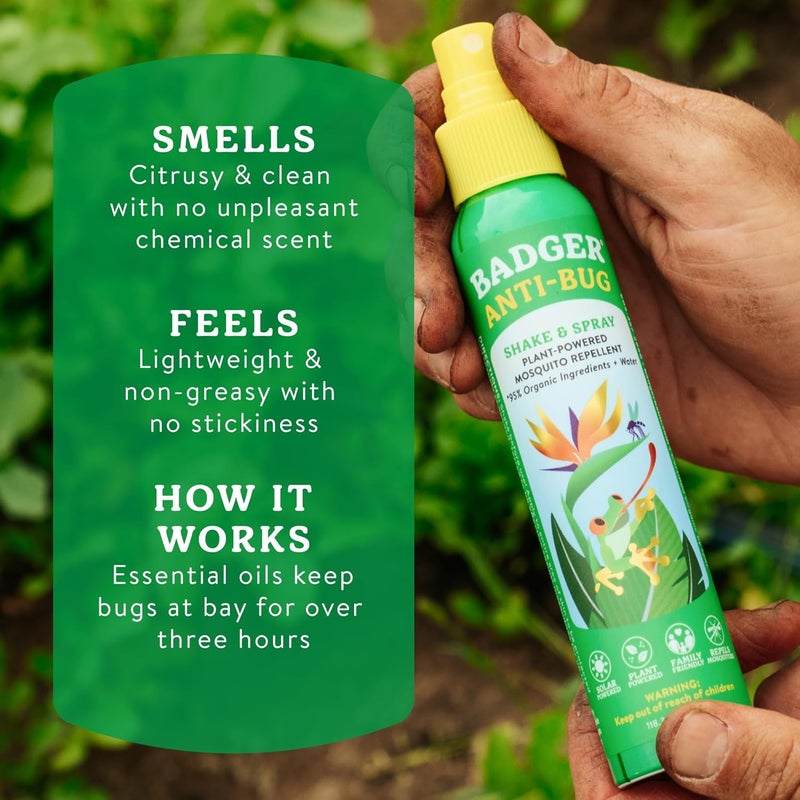 Badger Bug Spray, Non-DEET Mosquito Repellent with Citronella & Lemongrass, Natural Bug Spray for People, Family Friendly Bug Repellent, 4 fl oz (2 Pack) - Image 5