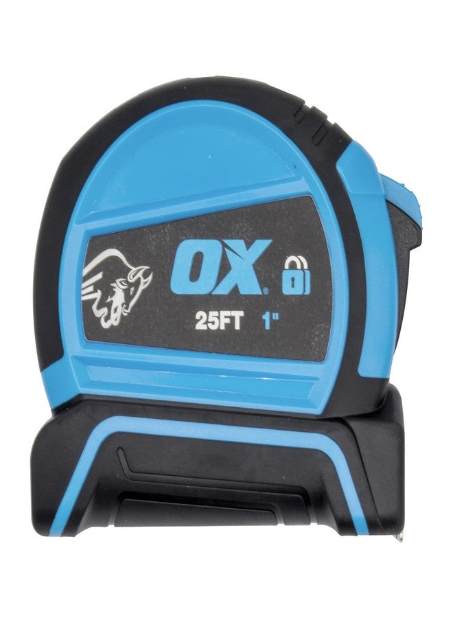 أكس شريط قياس أوكس تولز بطول ٢٥ قدمًا، بآلية قفل تلقائي، وهيكل متين مقاوم للصدمات، وسهولة في الارتداد OX-T٥٠٥٢٠٨ - Image 1