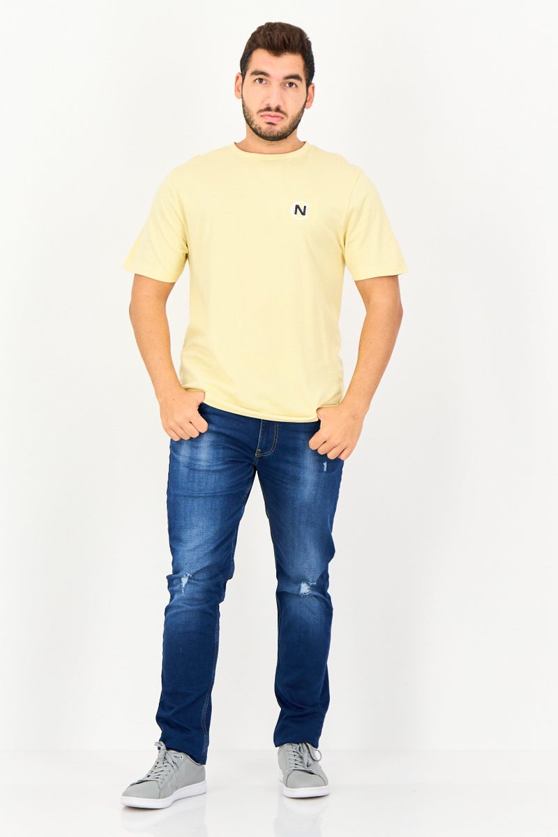 NAUTICA Men Crew Neck Short Sleeve Graphic Print T-Shirt, Pale Yellow - Image 2