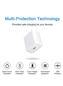 ELTRAZONE 20W PD Charger for iPhone 14 | iPhone 14 Pro with Charger Adapter with C Type Cable Compatible for iPhone 13 Charger | iPhone 12 | iPhone 11 | iPhone X | 8 Series and Later(Adapter+Cable)-White  - Image 2
