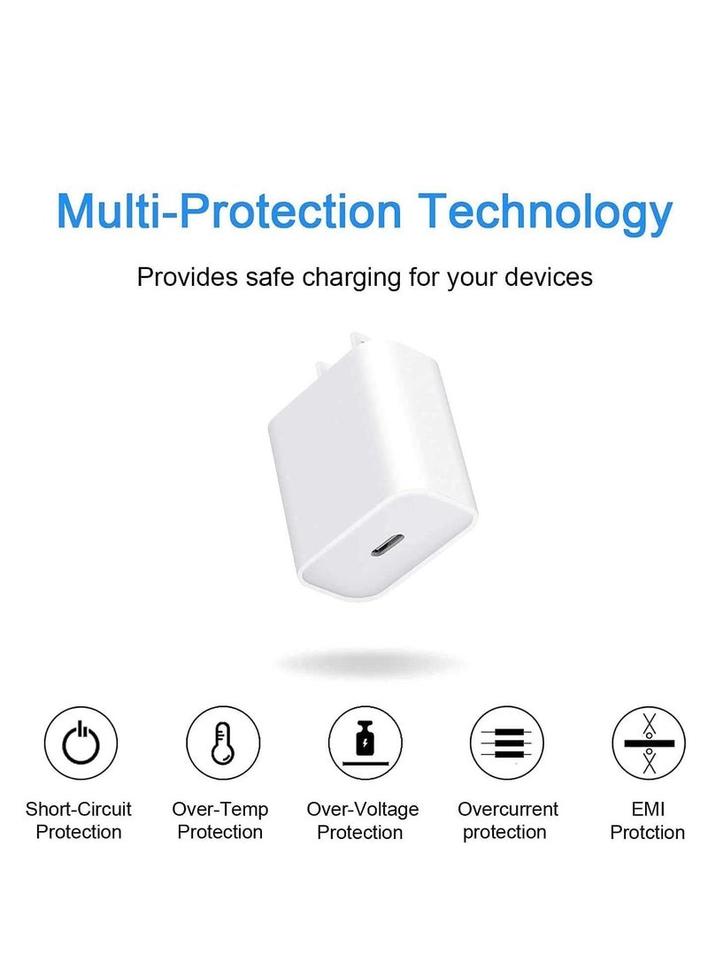 ELTRAZONE 20W PD Charger for iPhone 14 | iPhone 14 Pro with Charger Adapter with C Type Cable Compatible for iPhone 13 Charger | iPhone 12 | iPhone 11 | iPhone X | 8 Series and Later(Adapter+Cable)-White  - Image 2