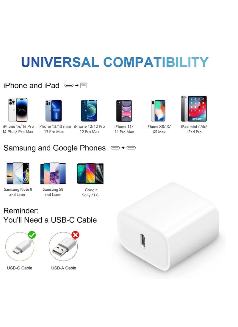 ELTRAZONE 20W PD Charger for iPhone 14 | iPhone 14 Pro with Charger Adapter with C Type Cable Compatible for iPhone 13 Charger | iPhone 12 | iPhone 11 | iPhone X | 8 Series and Later(Adapter+Cable)-White  - Image 5