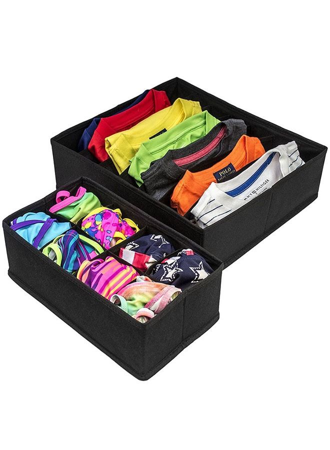 Ant Set of 4 Foldable Sock Underwear Drawer Organizer Box, Closet Dresser Drawers Storage Box for Lingerie Panties Clothes Ties (Black)  - Image 2