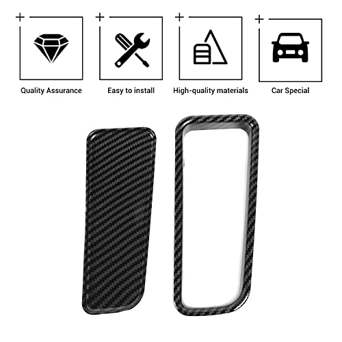 Hoolcar Gear Shift Storage Trim Center Console Organizer Panel Cover Interior Accessories for 2015-2021 Dodge Charger, Carbon Fiber - Image 3