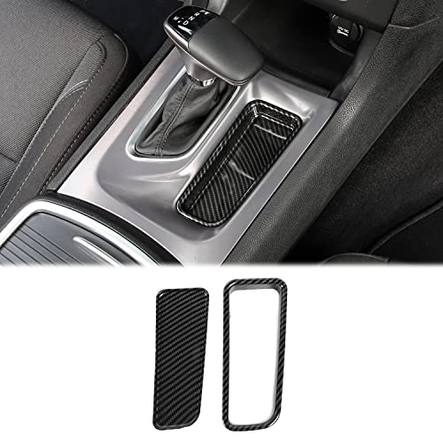 Hoolcar Gear Shift Storage Trim Center Console Organizer Panel Cover Interior Accessories for 2015-2021 Dodge Charger, Carbon Fiber - Image 1