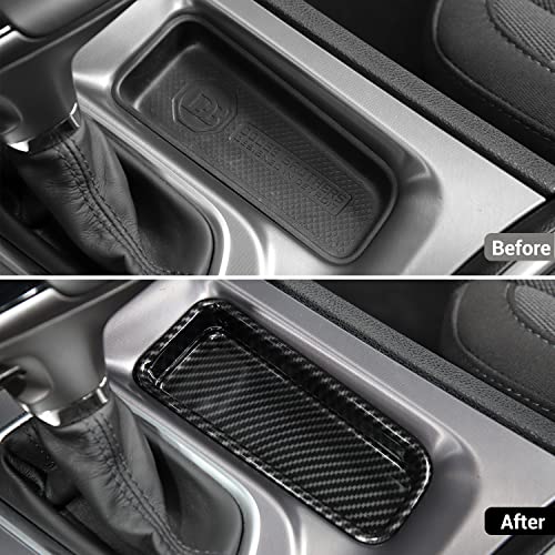 Hoolcar Gear Shift Storage Trim Center Console Organizer Panel Cover Interior Accessories for 2015-2021 Dodge Charger, Carbon Fiber - Image 2