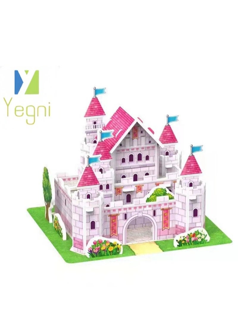 Yegni 4Pcs Children's Parent-child Toy Building House Handmade Educational 3D Puzzle Paper Model Gift Assembly Interactive Parent-child Toy - Image 5