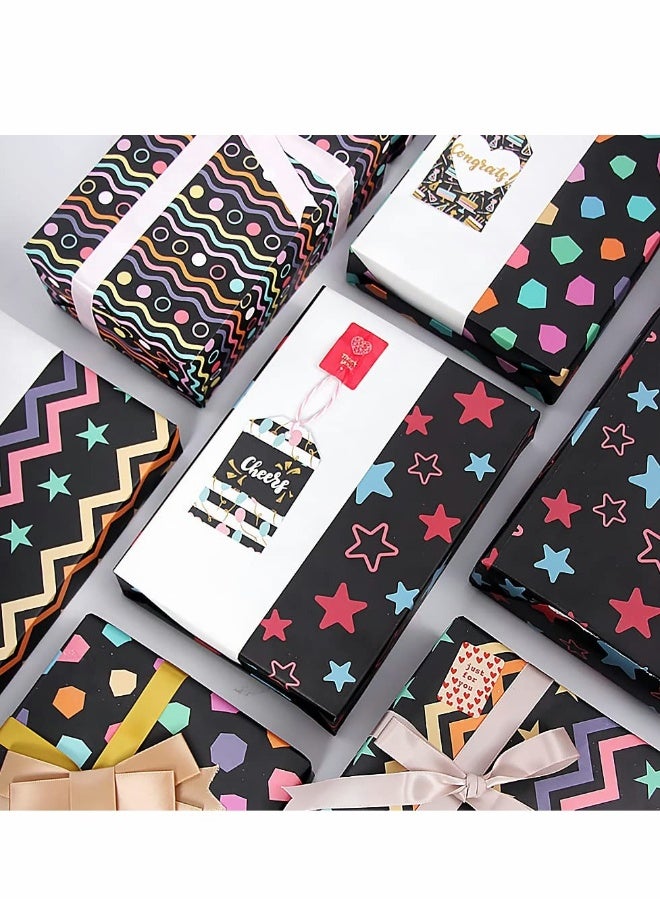 ورق هدايا، ورق تغليف عيد الميلاد، ورق تغليف هدايا معاد تدويره، مجموعة تغليف هدايا لعيد الميلاد، حفلات الزفاف، حفلات استقبال الأطفال، التخرج، للنساء، الرجال، الأولاد، الفتيات، لجميع المناسبات - Image 2
