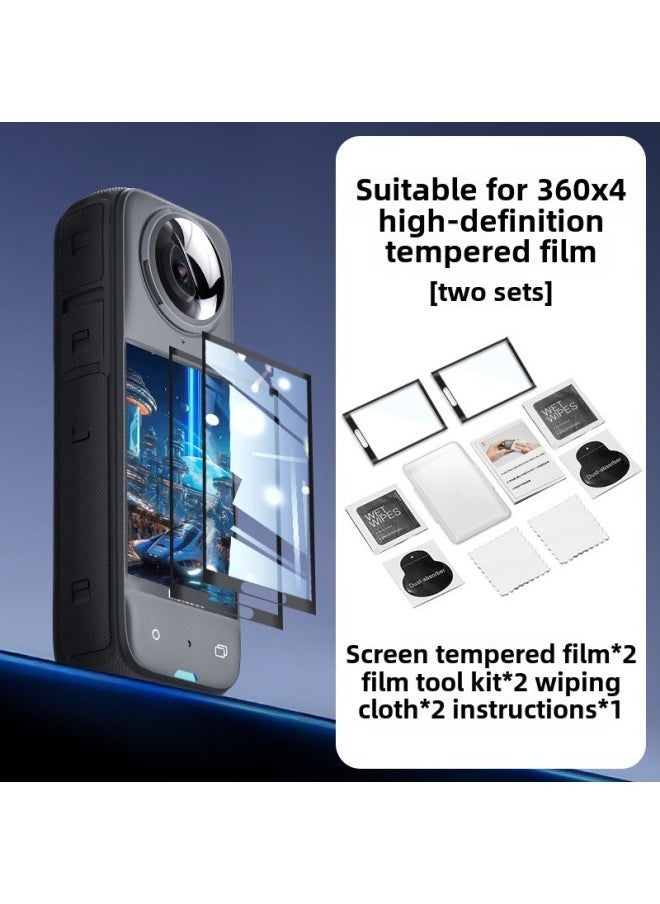High Definition Tempered Glass Film For Insta360X4 Action Camera Full Screen Cover Protective Film Sport Camera Accessories-Color:360 X4 Tempered Film ] - Image 1