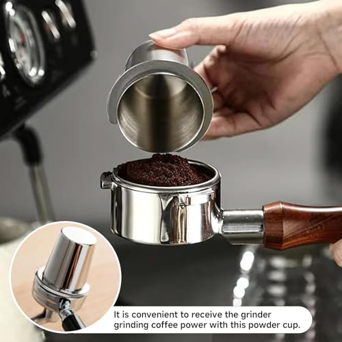 Ktsxxops Coffee Dosing Cup 51mm Coffee Bean Dosing Cup, Stainless Steel Coffee Dosing Cup Coffee Machine Handle Dosing Cup Mug Coffee Powder Feeder Part - Image 4