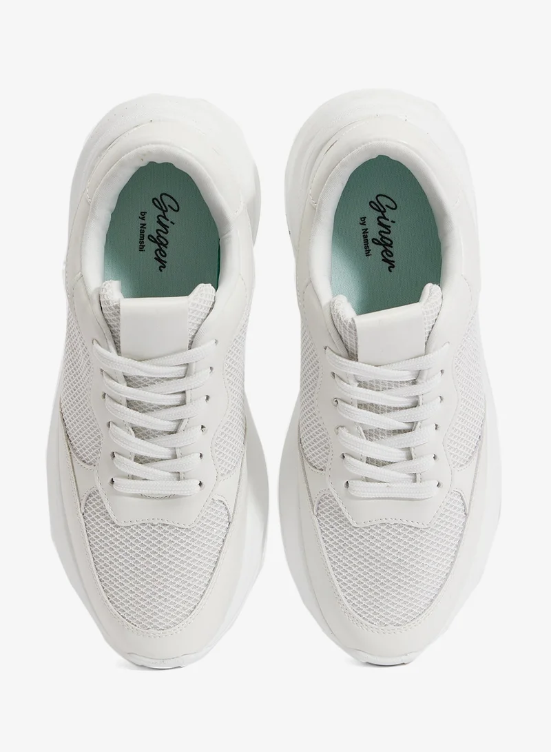 Ginger White Cushioned Sneakers for Women | Best Price UAE