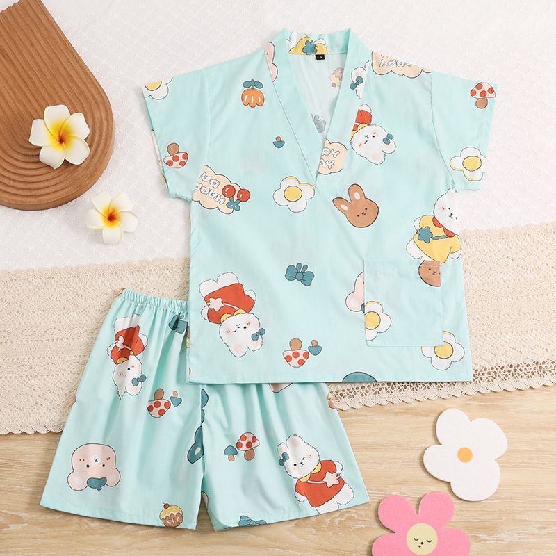 New Style 3 To 6 Years Old Baby Kidsren'S Steaming Clothes Cotton High-End Bath Clothes For Boys And Girls Cartoon Pajamas Home Clothes - Image 1