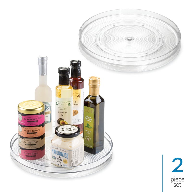 InterDesign Idesign Linus Turntable Kitchen, Pantry Or Countertop Organization, 11 Inches, Clear - Image 2