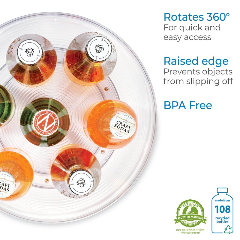 InterDesign Idesign Linus Turntable Kitchen, Pantry Or Countertop Organization, 11 Inches, Clear - Image 5