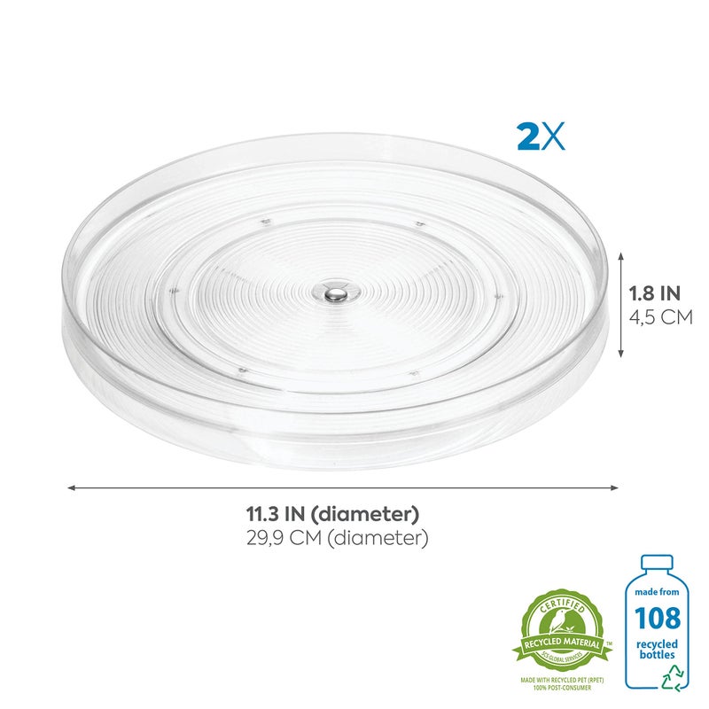 InterDesign Idesign Linus Turntable Kitchen, Pantry Or Countertop Organization, 11 Inches, Clear - Image 3
