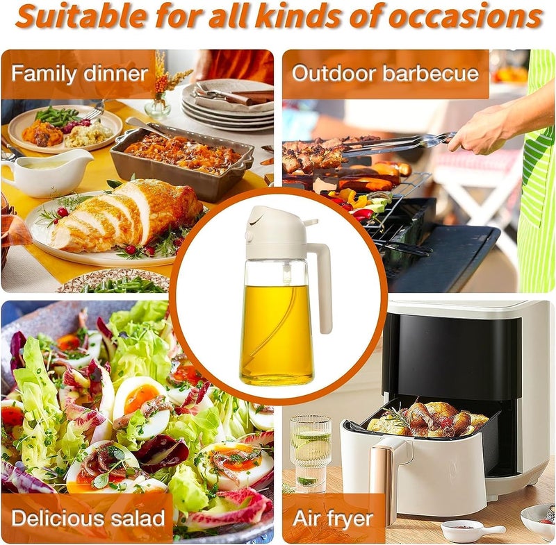 Vdhja Oil Sprayer Bottle for Cooking Glass Olive Oil Spray Dispenser Kitchen Gadgets Accessories for Air Fryer Canola Oil Spritzer Widely Used for Salad Making Baking - Image 5