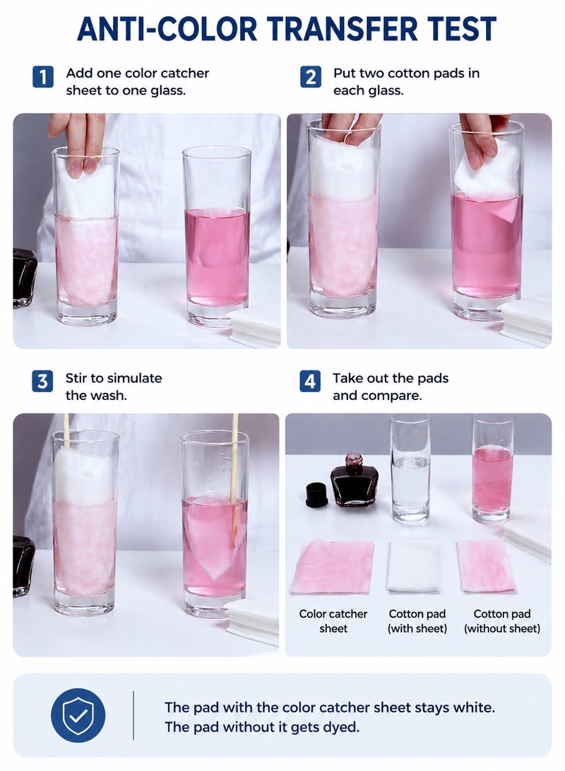 Kibe 100 Pcs of color difference inhibitor for laundry, which can be used to prevent clothes from getting stained. - Image 5