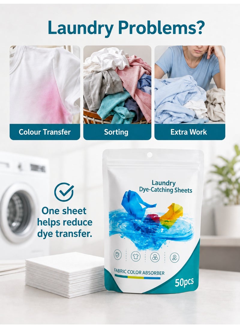 Kibe 100 Pcs of color difference inhibitor for laundry, which can be used to prevent clothes from getting stained. - Image 3