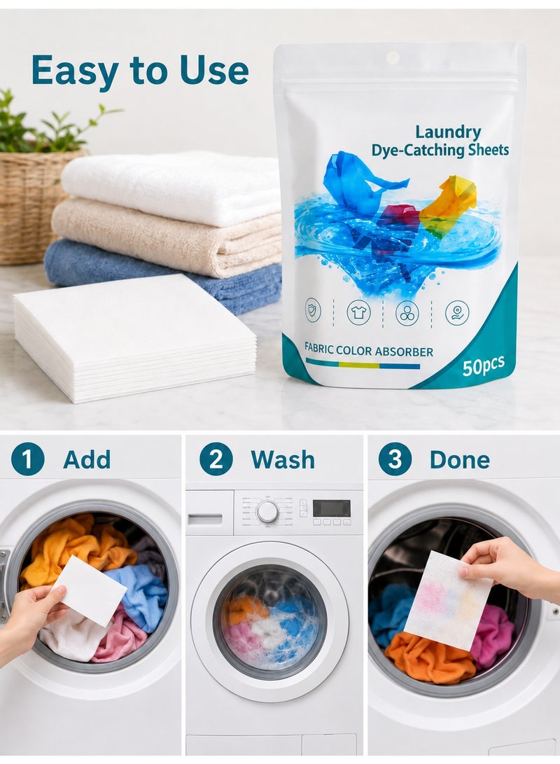 Kibe 100 Pcs of color difference inhibitor for laundry, which can be used to prevent clothes from getting stained. - Image 4