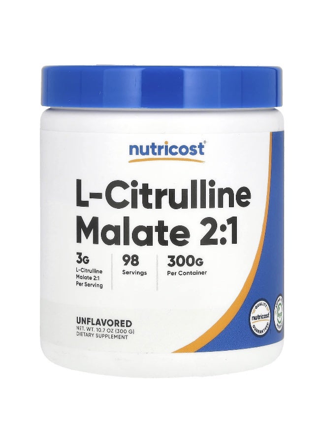 Nutricost, L-Citrulline Malate 2:1, Unflavored, 10.7 oz (300 g)