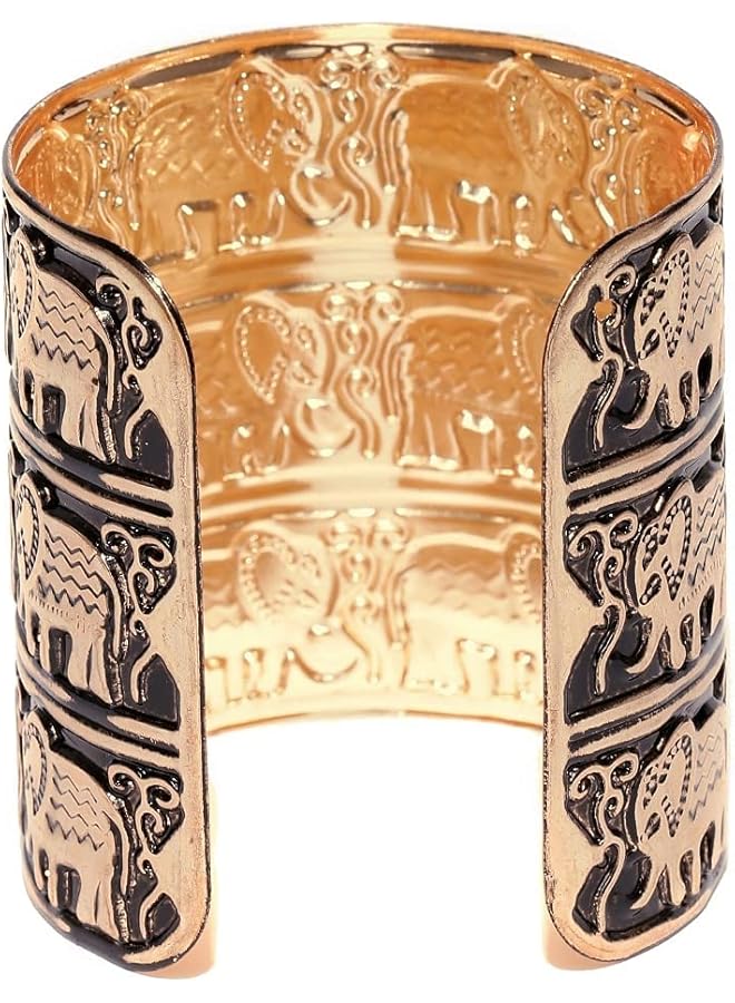 YouBella Stylish Party Wear Jewelery Gold Plated Cuff for Women (Golden)(YBBN 91539) One Size - Image 4