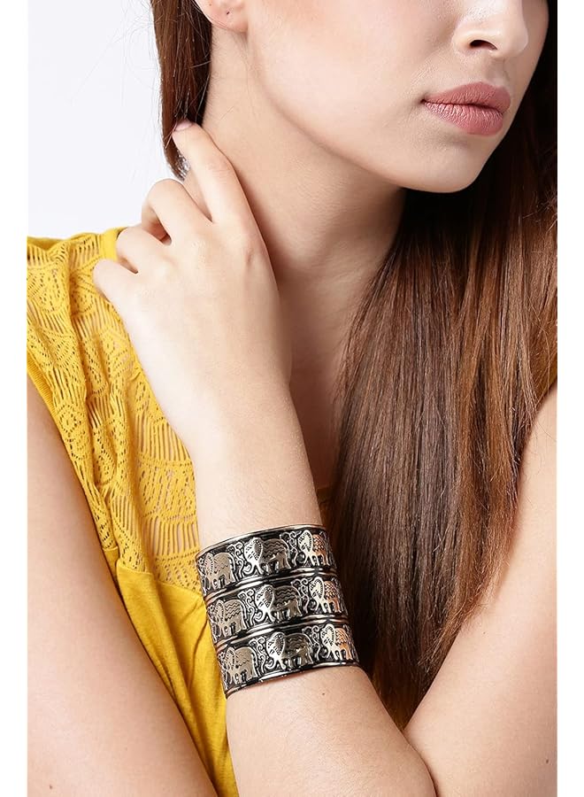 YouBella Stylish Party Wear Jewelery Gold Plated Cuff for Women (Golden)(YBBN 91539) One Size - Image 2