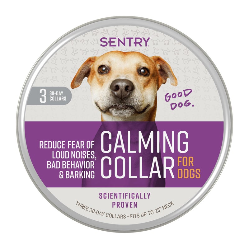 SENTRY PET CARE Sentry Calming Collar For Dogs, Anxiety Reducing Pheromone Collar, Releases Pheromones for 30 Days, Helps Calm During Loud Noises and Separation, 3 Count - Image 1