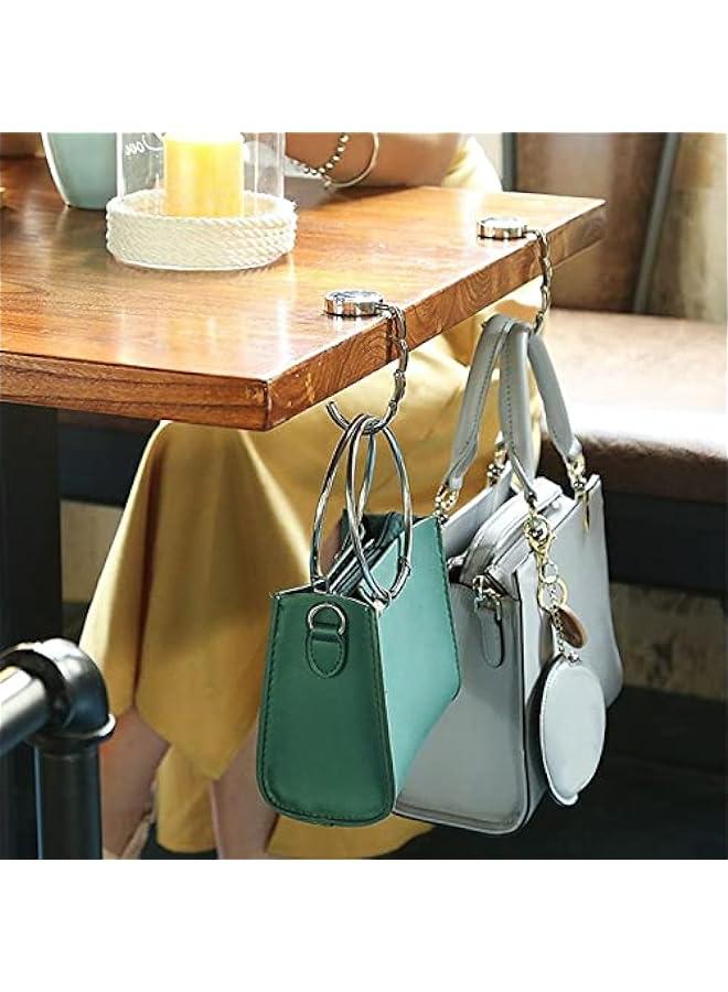 Portable Handbag Hooks for Tables - Set of 6, Crystal Alloy Magic Hooks in 6 Colors  - Image 4
