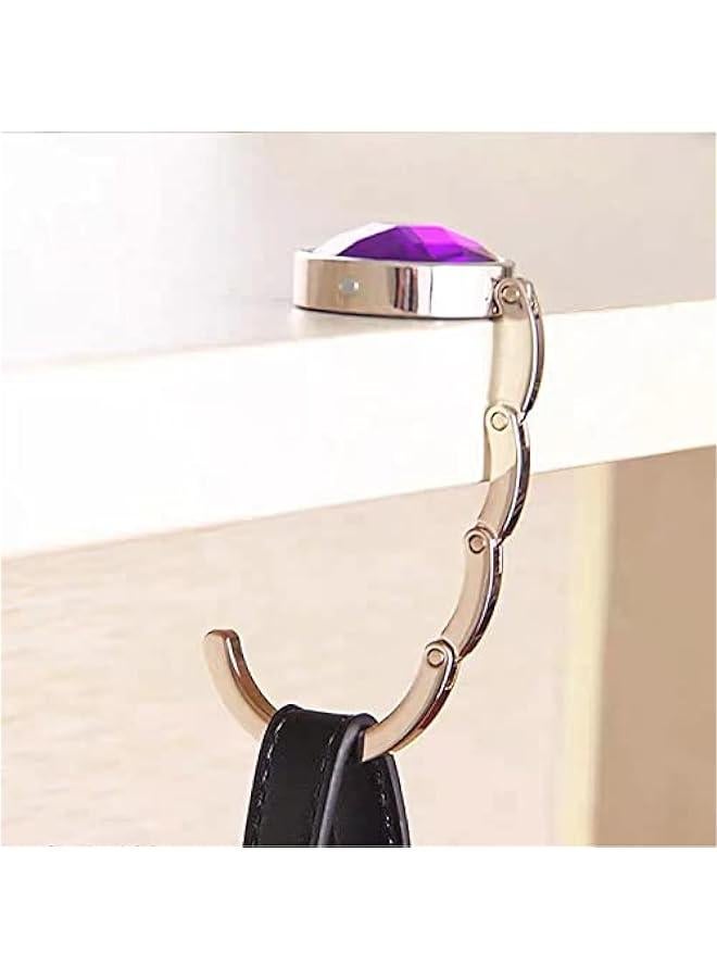Portable Handbag Hooks for Tables - Set of 6, Crystal Alloy Magic Hooks in 6 Colors  - Image 5