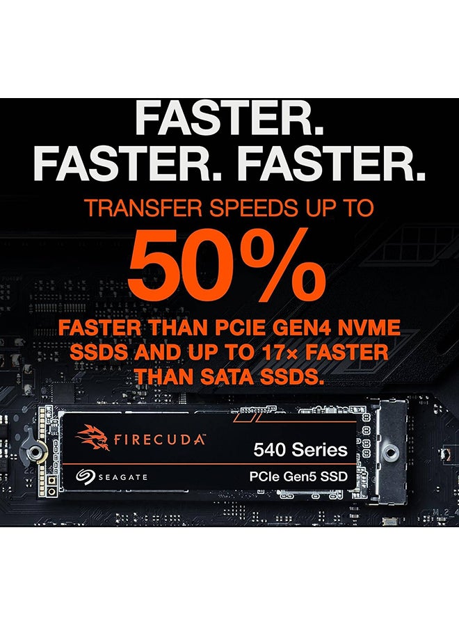 Seagate FireCuda 540 PCIe Gen5 x4 NVMe 2.0 M.2 2280-D2 Internal SSD, 10,000 Sequential Read 10,000 Sequential Write, 3D TLC NAND Flash Memory, 2,000 TBW | ZP2000GM3A004 2 TB - Image 4