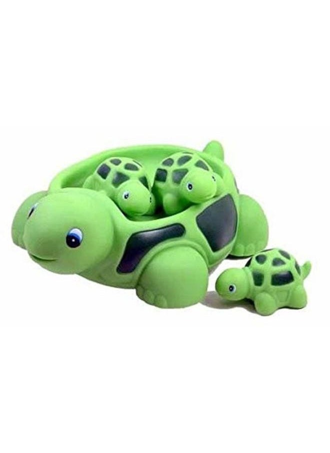 Playmaker Toys Rubber Turtle Family Set of 4 Baby Bath Toys 