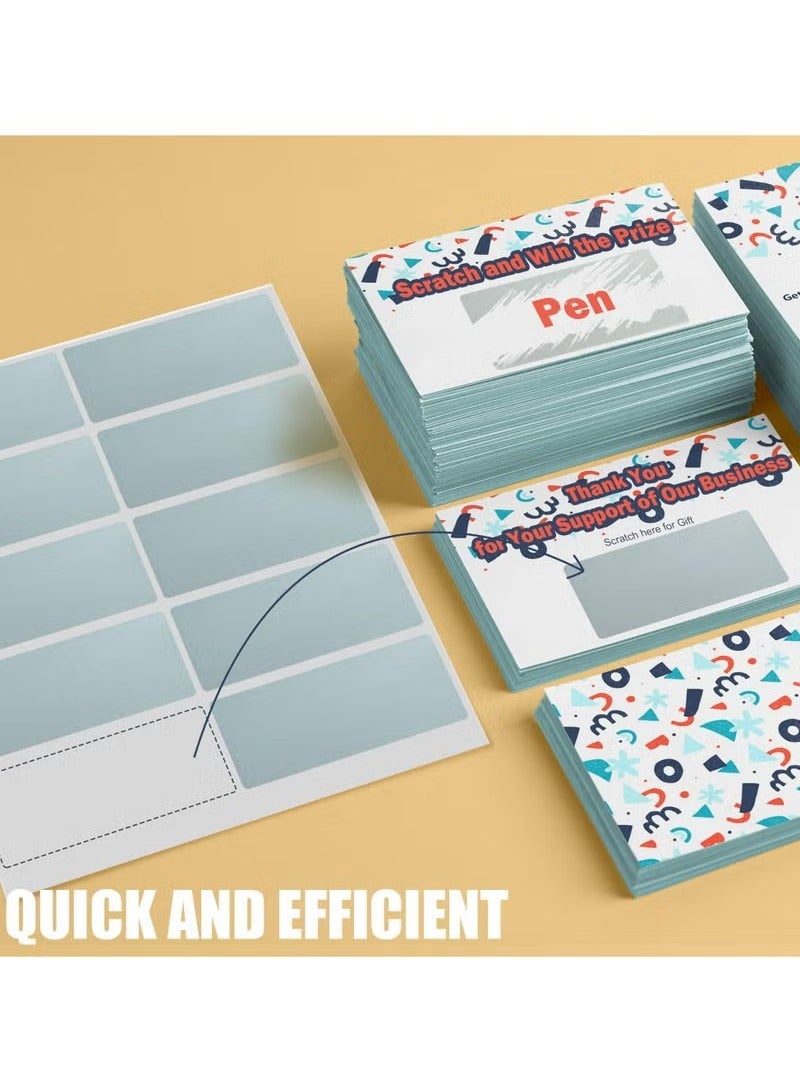 300PCS(30Sheets) Scratch Off Stickers Labels - Rectangle, Gray, 60mm x 25mm Self-Adhesive Easy to Peel and Stick for DIY Wedding Party Games Fundraisers Promotions - Image 4