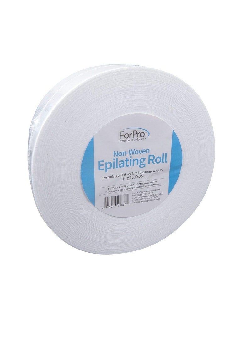 ForPro - ForPro Non-Woven Epilating Roll for Body and Facial Hair Removal, Tear-Resistant, Lint-Free, 3” x 100 Yards, White - Image 1
