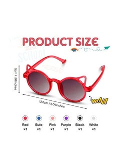 Generic Cat Shaped Sunglasses for Kids, 6 Pairs Toddler Kitty Glasses Cute Cat Sun Glasses Outdoor Eyewear for Beach Party Summer Activities, Children's Uv Protection Sunglasses Fashion Sunshade Mirror  - Image 3
