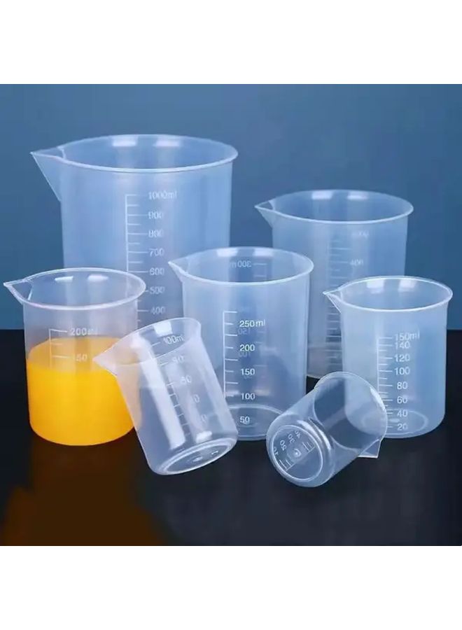 10pcs 100ml Measuring Cups Transparent Plastic Chemical Kitchen Lab Supplies - Image 3